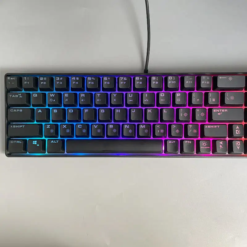 New USB Wired Gaming 85 Keys Customized ergonomic gaming RGB  backlight keyboard For Gamer  GKL-8006L